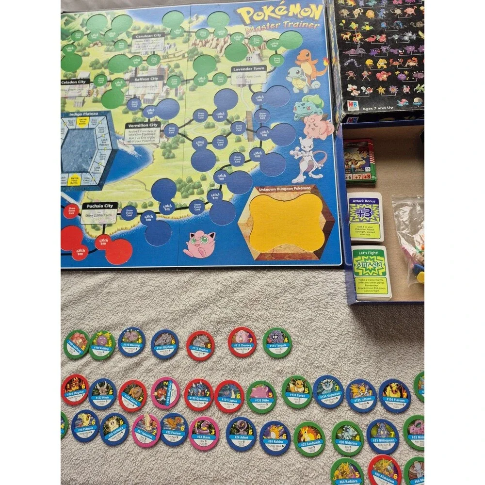 Hasbro Pokemon Master Trainer Game Board 1999 Edition
